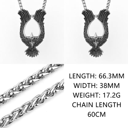 Retro High Quality Eagle Spread Wings Pendant Unisex Fashion Animal 316L Stainless Steel Pendant Jewelry Gift Wholesale