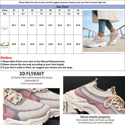 Woman'Shoes Chunky Sneakers Women's Casual Shoes Air Mesh Breathable Sports Shoes For Women's Soft Sole Running Shoes