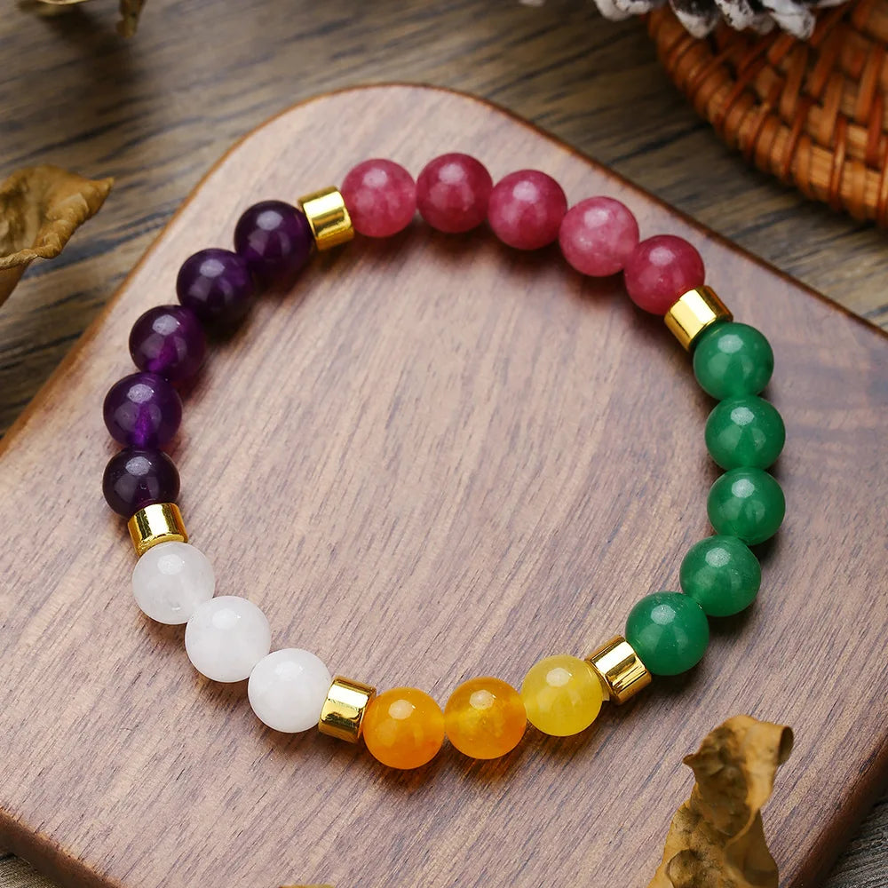 Meetvii Handmade 8mm Onyx Natrual Stone Beaded Bracelets for Women Men Hematite Healing Braslet Cadeau Homme Leisure Jewelry