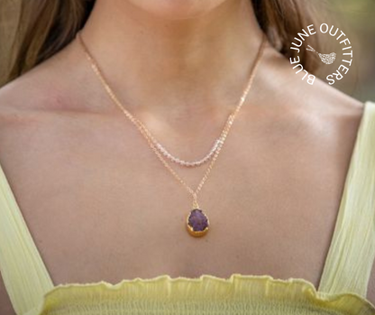 Bohemian Dual Layered Druzy Necklace